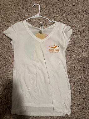 Rick's Cafe White Short Sleeve V-Neck Tee